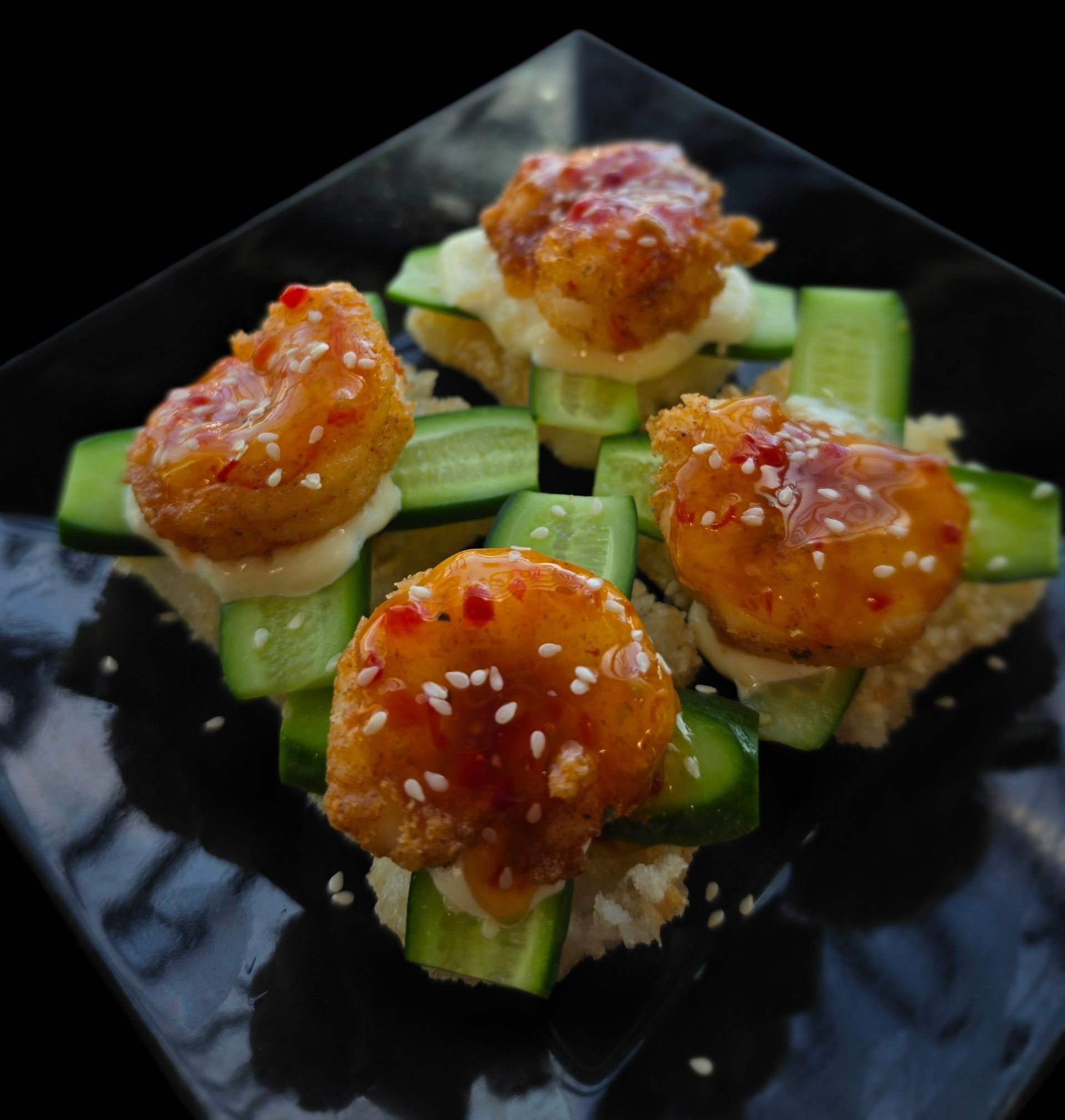 New Special: Sweet Chili Shrimp on Crispy Rice